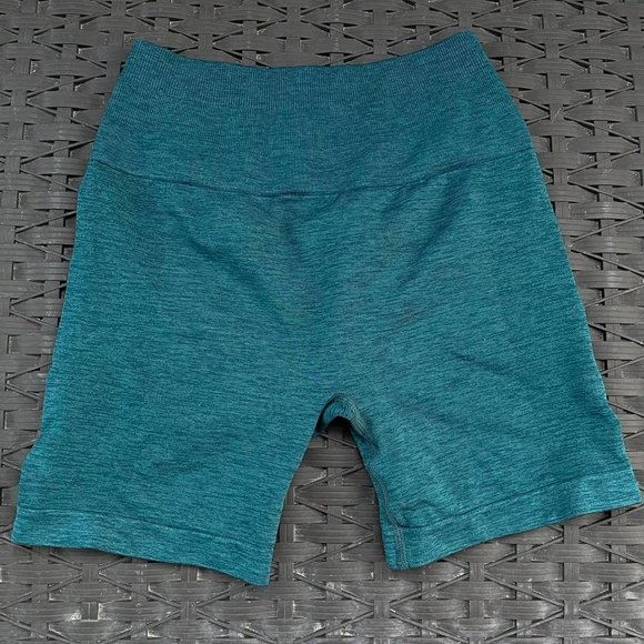 Blue Green Butt Scrunch Workout Shorts - Picture 1 of 4